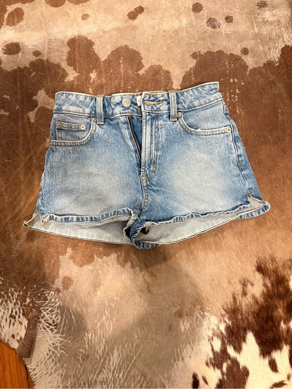Passing Light Blue Denim High-Rise Women's Shorts